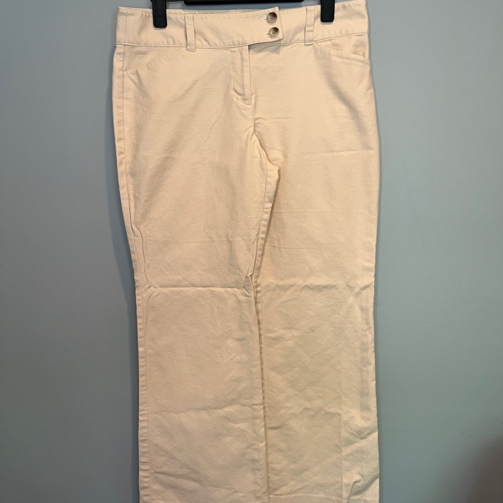 Ann Taylor Signature-Style Wide Leg Pants - Cream - SIZE 8